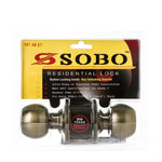 SOBO Antique Brass Entrance Doorknob Lock Set