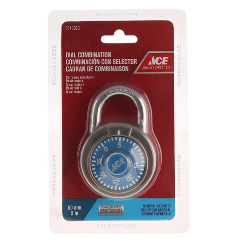 ACE Combination Padlock 50mm (2") Blue