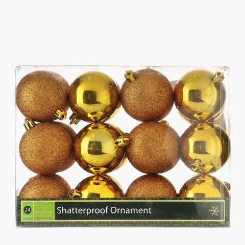 Generic 24pcs. Christmas Balls 60mm (Light Gold)