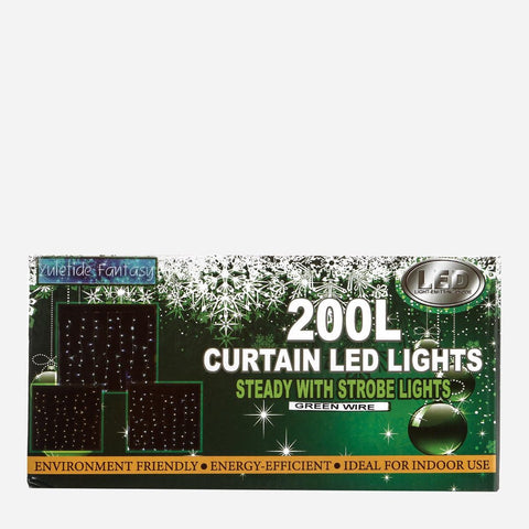 Yuletide Fantasy 200 Curtain Strobe LED Christmas Lights 3m Ð Multicolored