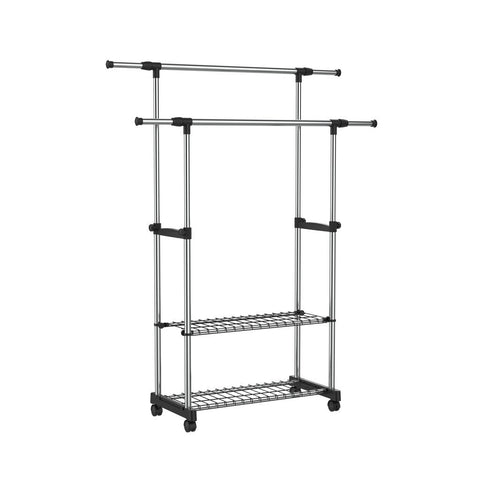 ACE GARMENT RACK ADJ DBL RAIL 4/CS