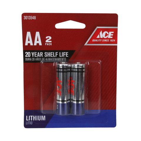 ACE AA LITHIUM BATTERY 2/PK 60/CS