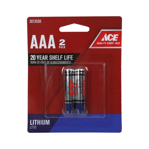 ACE AAA LITHIUM BATTERY 2/PK 60/CS