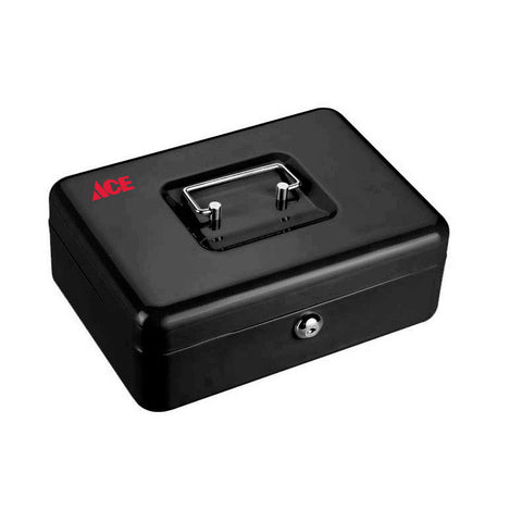 ACE CASH BOX 10INx7INx3.5IN BLACK