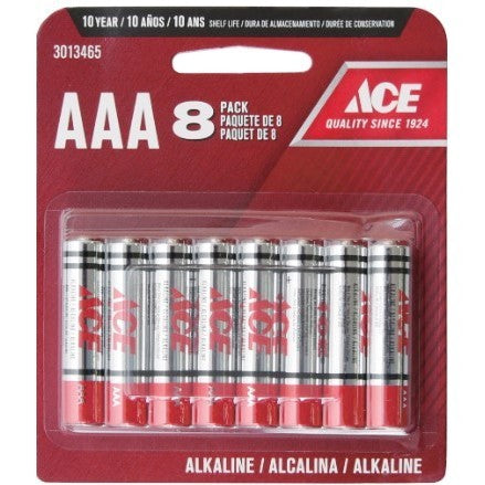 ACE AAA ALKALINE BATTERY 8PK