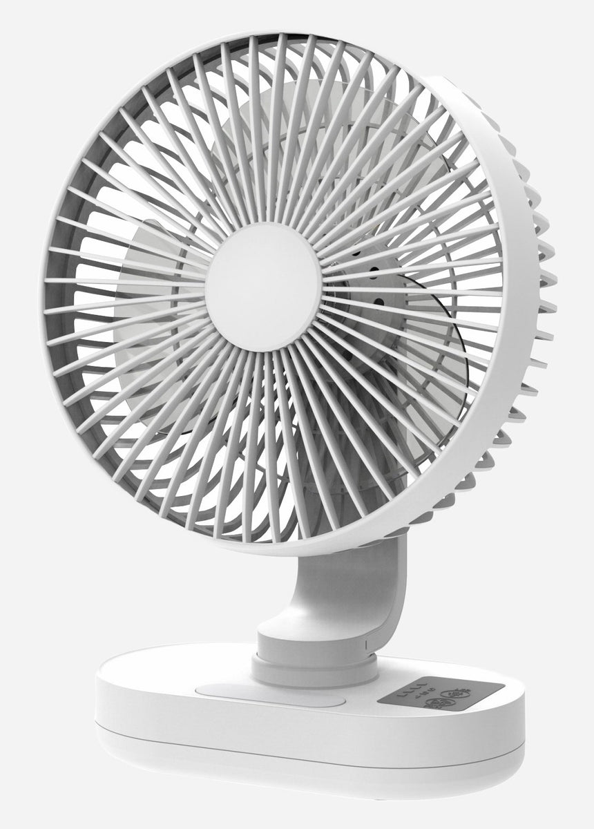 Akari Rechargeable LED Fan with Light White ARF-8008 8