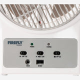 Firefly Oscillating 3-Speed Fan with USB Mobile Phone Charger & 24 LED Desk Lamp 8in.